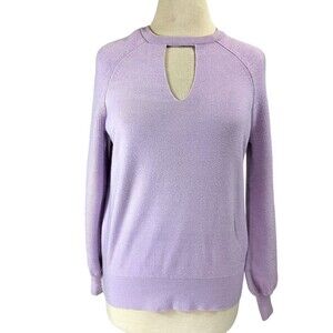 Anthropologie Sweater Women Medium Lavender Mary Knit Pullover Long Sleeve Rib